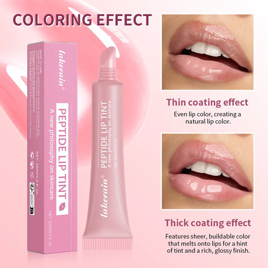 Smooth hydrating lip gloss texture close-up


